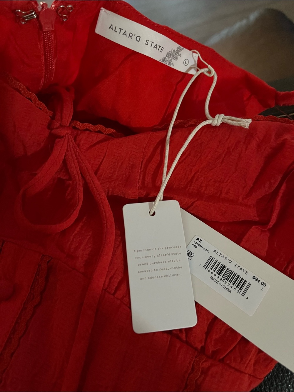 NEW Altar’d State Red Maxi Dress Size Medium and Large Available NWT - Picture 7 of 7